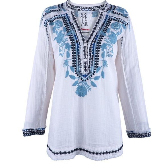 Johnny Was Tops - Johnny Was Vedera Gauze Blouse Sz L